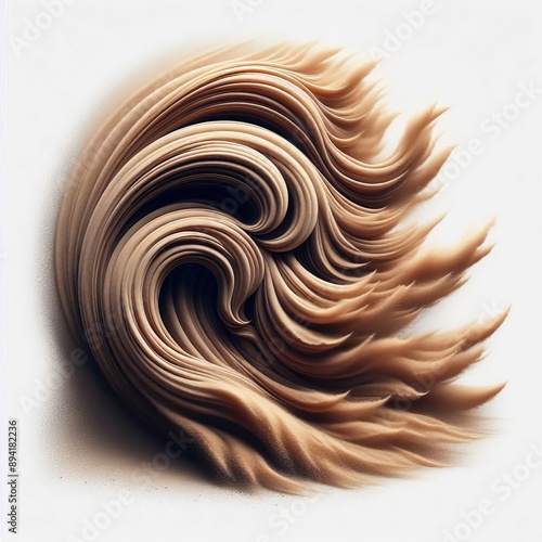 Waves of sand blowing in the wind, creating a swirling and mesme photo