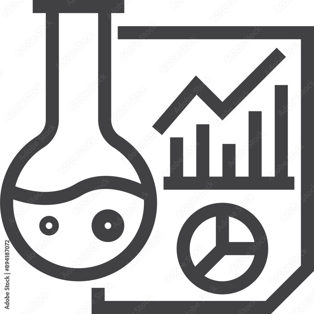 Simple vector analysis result outline icon on white background Simple vector analysis result outline icon on white background