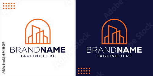 Creative Framed Building Logo, Design Inspiration, Illustration, Vector