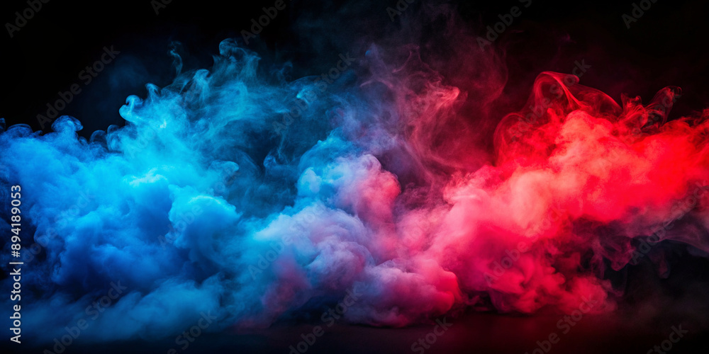 Mysterious Fog in Red Blue Neon Light Mysterious Fog in Red Blue Neon Light