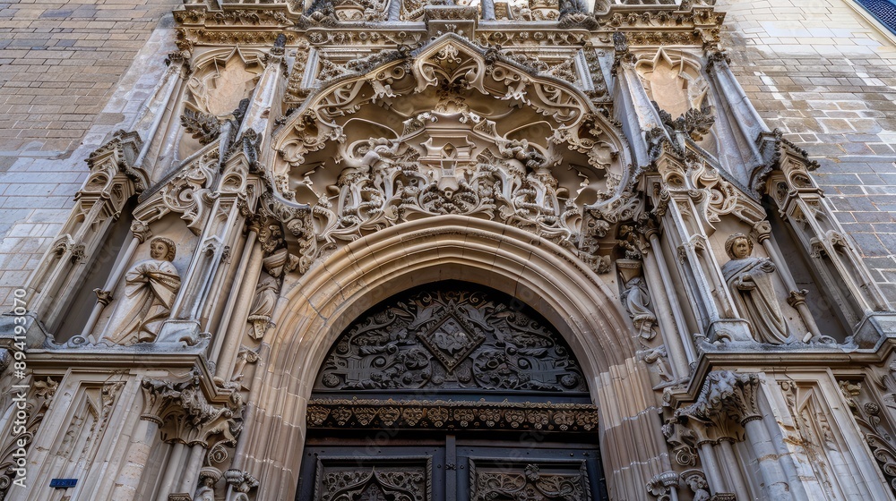 Intricate Gothic Doorway with Remarkable Stone Carvings and Statues Intricate Gothic Doorway with Remarkable Stone Carvings and Statues