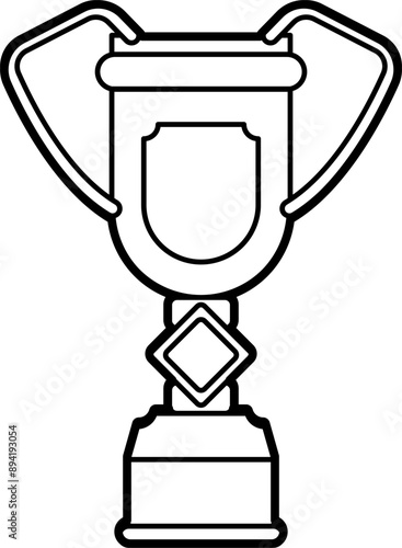 Old trophy outline illustration vector