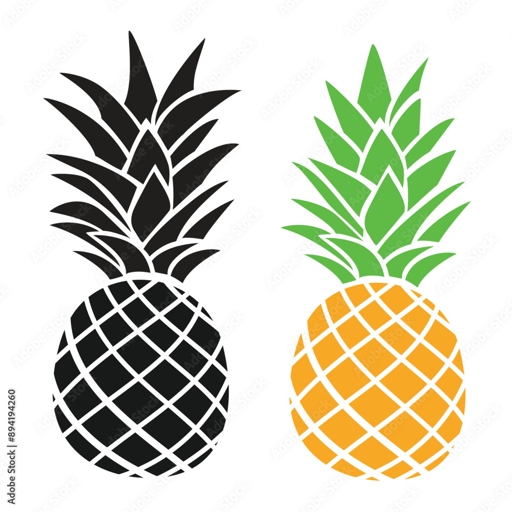 Obraz premium Tropical fruit pineapple logo