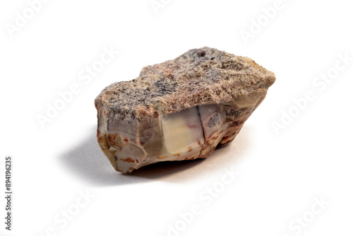 Pelitic Schist Rock isolated on white Background photo