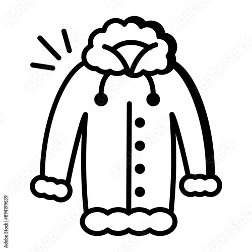 A hand drawn style icon of winter coat  