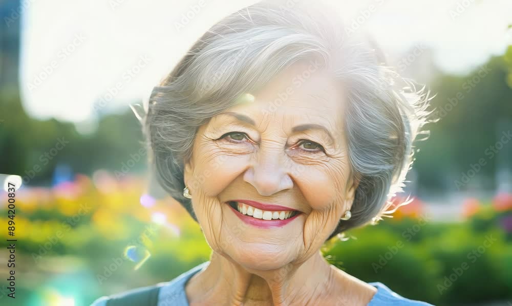 Portrait of a smiling senior woman in the city. Focus on the face. Portrait of a smiling senior woman in the city. Focus on the face.