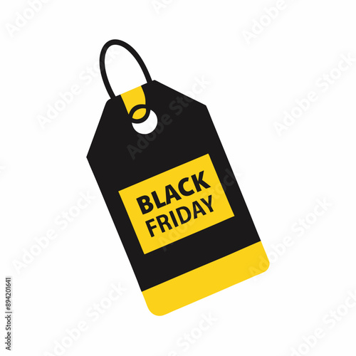 Vector illustration of Black Friday shopping frenzy with bold fonts and eye-catching designs perfect for promoting sales events