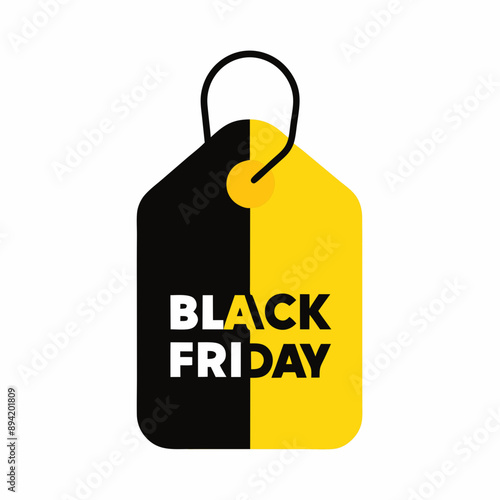 Vector illustration of Black Friday shopping frenzy with bold fonts and eye-catching designs perfect for promoting sales events