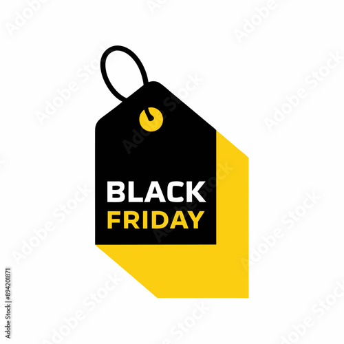 Vector illustration of Black Friday shopping frenzy with bold fonts and eye-catching designs perfect for promoting sales events