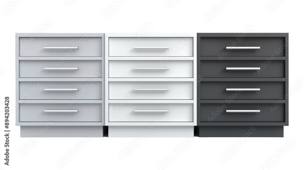 Collection Of Assorted Drawer Dividers White Grey And Black For Home Storage Ads And Marketing isolated on transparent background. Generative ai Collection Of Assorted Drawer Dividers White Grey And Black For Home Storage Ads And Marketing isolated on transparent background. Generative ai