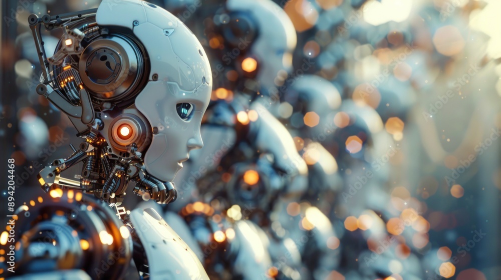 Fototapeta premium AI robot team