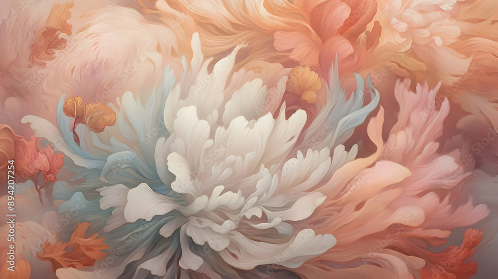 Abstract Floral Painting: Soft Hues & Layers Abstract Floral Painting: Soft Hues & Layers