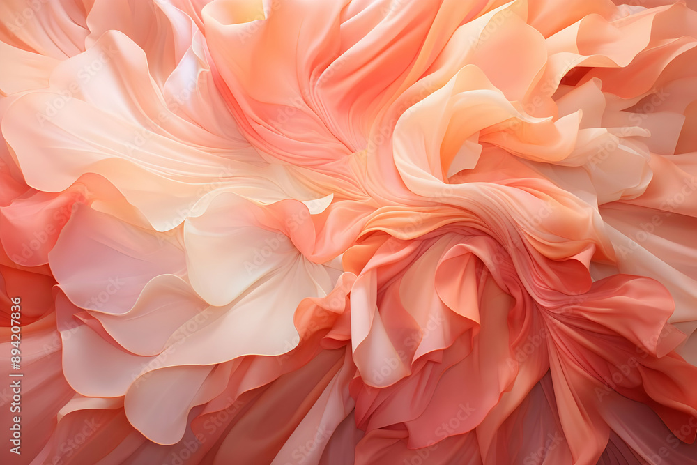Abstract Peach and Cream Fabric Swirls Abstract Peach and Cream Fabric Swirls