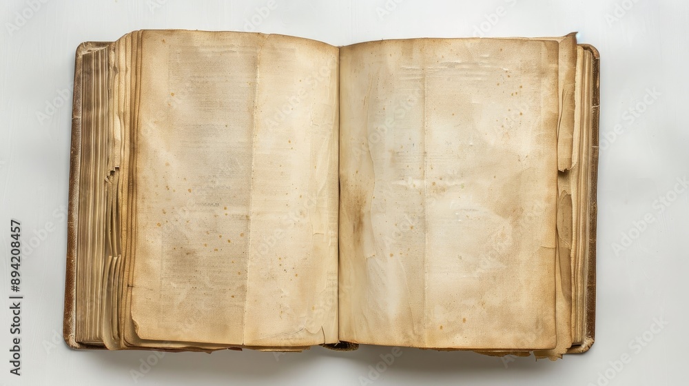 Top view of an isolated open blank book Top view of an isolated open blank book