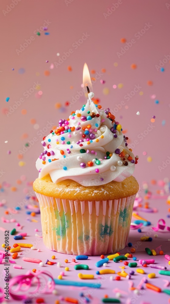 Pastel Birthday Cupcake, A Delightful Celebration Pastel Birthday Cupcake, A Delightful Celebration