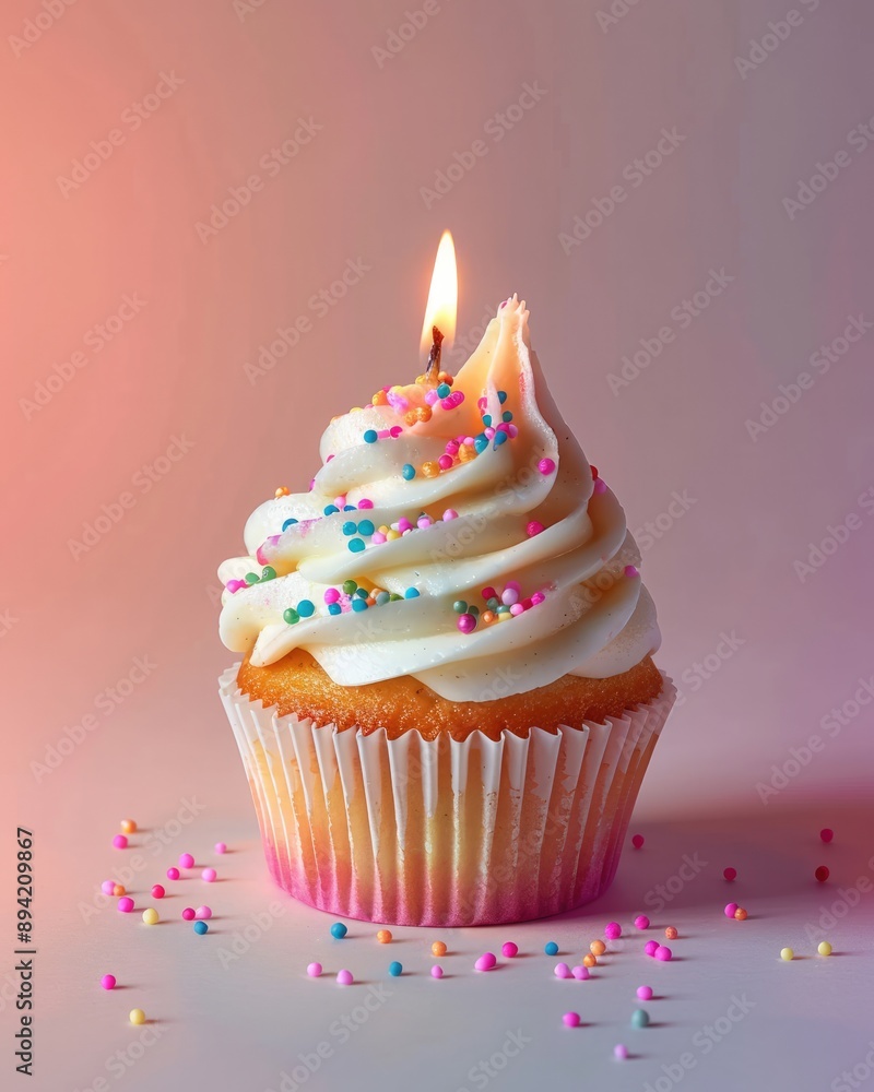 Pastel Birthday Cupcake, A Delightful Celebration Pastel Birthday Cupcake, A Delightful Celebration
