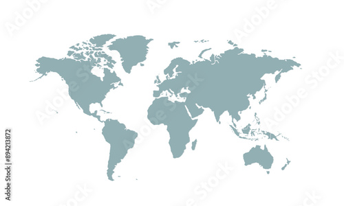 World map with individual colors,isolated on white background for website layouts,background,education, precise,customizable,Travel worldwide,map silhouette backdrop,earth geography, political,reports