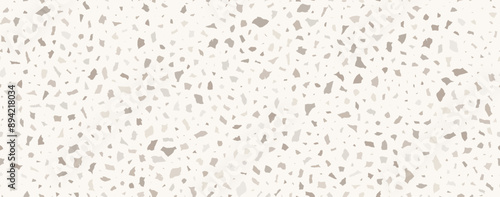Terrazzo flooring seamless pattern. Vector realistic asphalt texture with colorful mosaic elements. Terrazo tile with natural pieces of marble, granite or quartz. Classic Italian floor background.