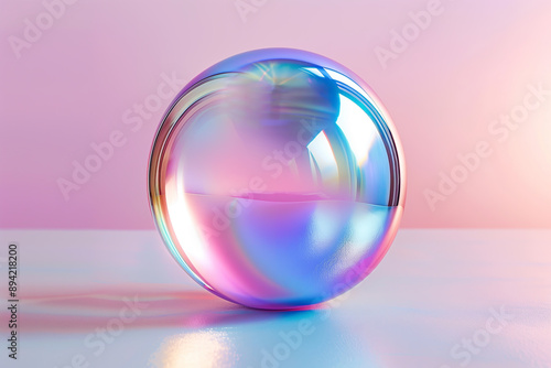 Background with smooth abstract objects in holographic colors