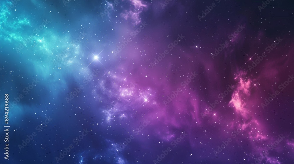 Naklejka premium Mystical Cosmic Background with Star Field and Nebula for Digital Print and Design Projects