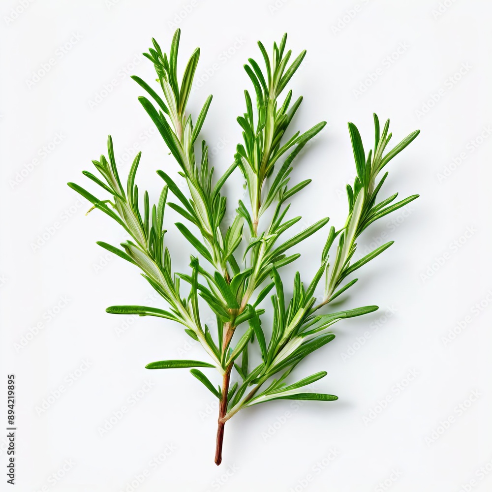 a sprig of rosemary leaves with needle like shapes and vibrant g a sprig of rosemary leaves with needle like shapes and vibrant g