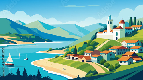 mountain village in the mountains castle in the mountains Zuiza paisajes  church, mountain, landscape, alps, europe, lake, austria, town, travel, nature, architecture, sky, building, water, tower, vil