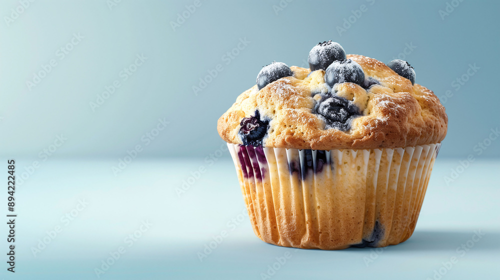 Delicious Blueberry Muffin on a Light Blue Background, perfect for bakery promotions, dessert menus, and food photography campaigns
Delicious Blueberry Muffin on a Light Blue Background, perfect for bakery promotions, dessert menus, and food photography campaigns