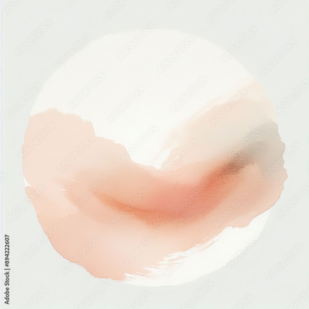 Subtle watercolor paint stroke in soft peach tones, offering a d Subtle watercolor paint stroke in soft peach tones, offering a d