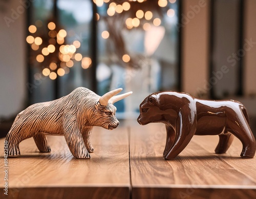 Bull vs Bear miniature model