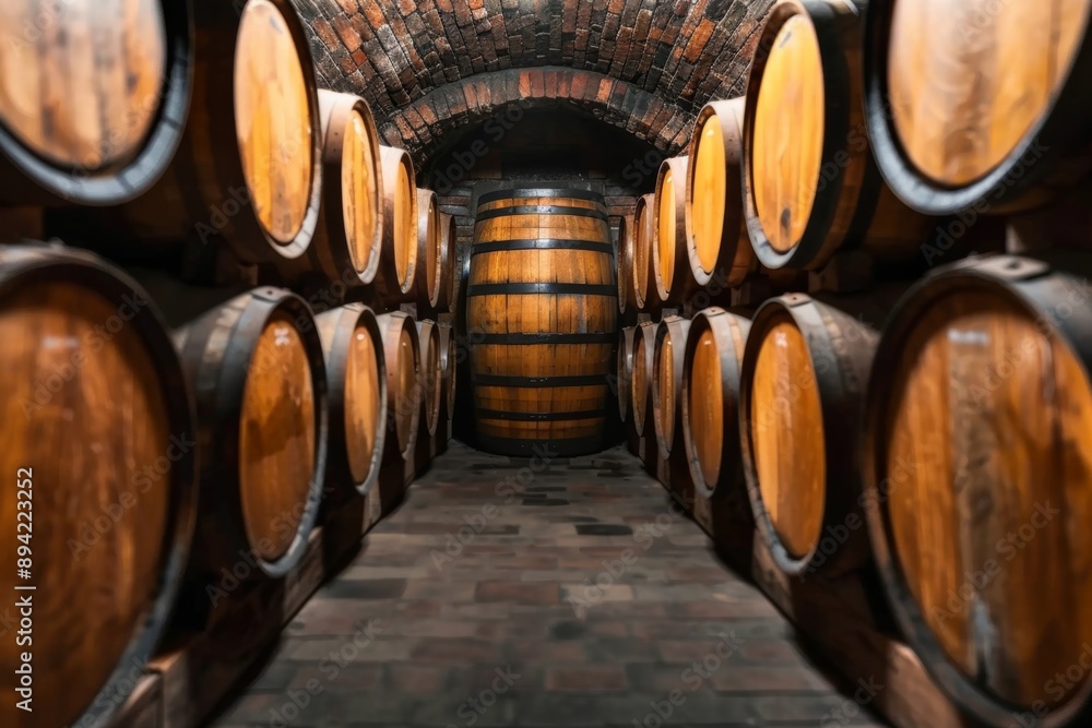 Fermenting amber ale in oak barrels within a rustic cellar evokes a sense of artisanal craftsmanship. Fermenting amber ale in oak barrels within a rustic cellar evokes a sense of artisanal craftsmanship.