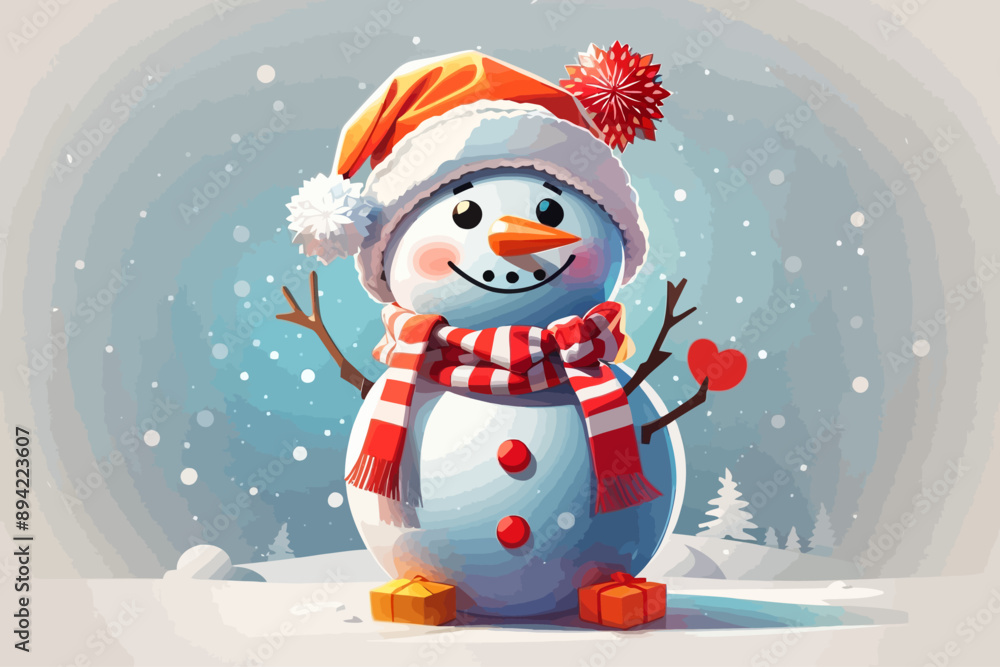 Snow Man Christmas White Background illustration Snow Man Christmas White Background illustration