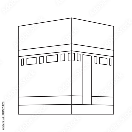 kaaba outline vector illustration