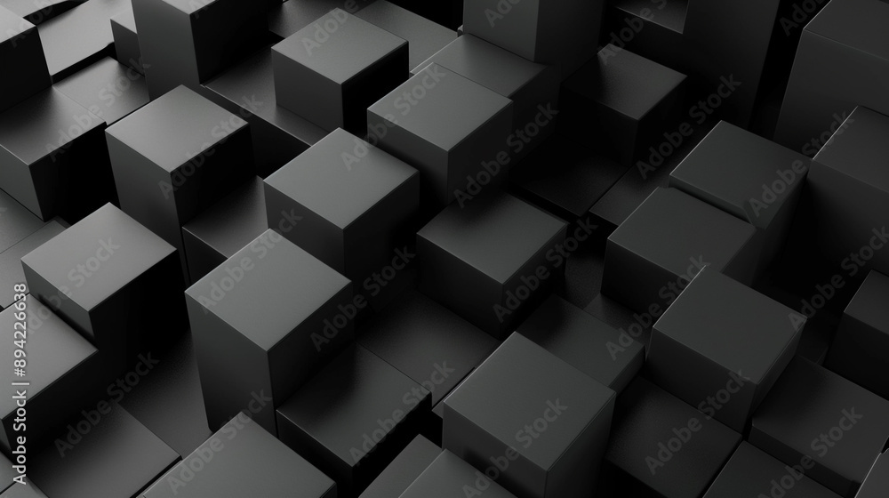 3D black cube background with super black Futuristic design 3D black cube background with super black Futuristic design
