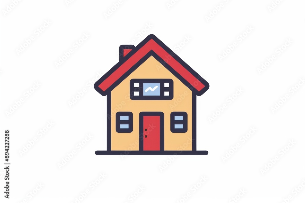 Serene depiction of a peaceful home under a soft pastel sky