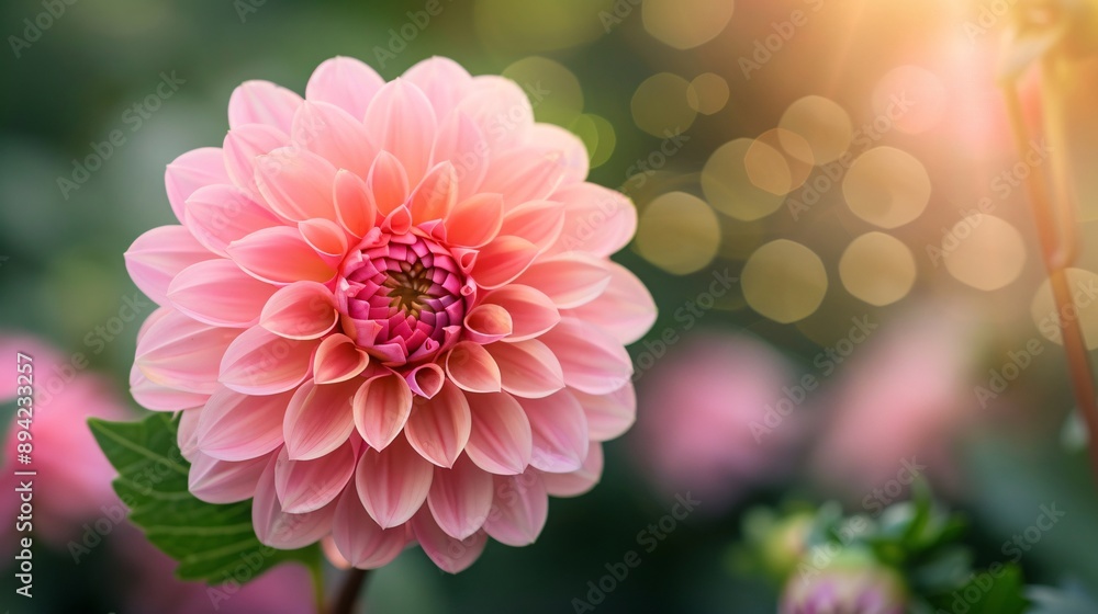 A_close-up_of_a_pink_dahlia_flower_in_full_bloom A_close-up_of_a_pink_dahlia_flower_in_full_bloom