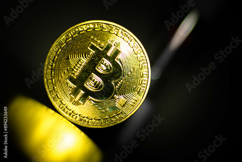 bitcoin on a black background