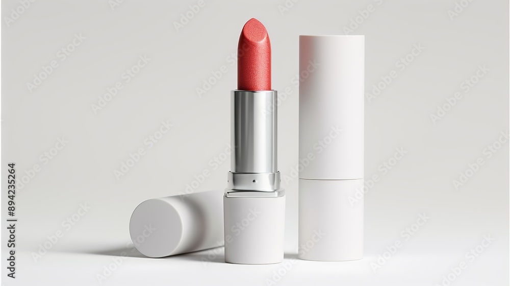 Chic and minimalistic lipstick tube packaging, designed with a matte texture and sleek lines. , Minimalism, Chic and minimalistic lipstick tube packaging, designed with a matte texture and sleek lines. , Minimalism,