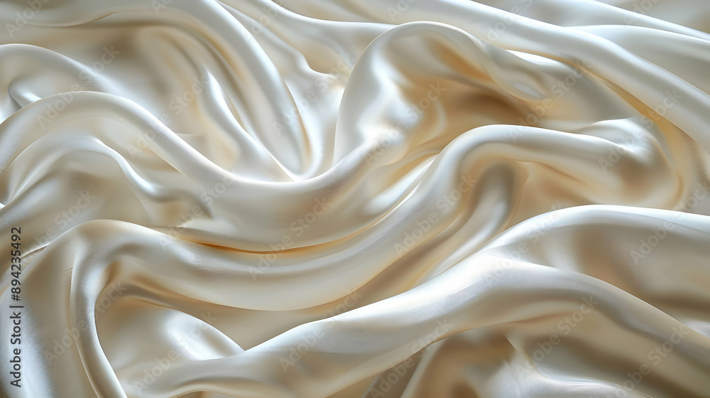 Fototapeta premium Elegant Cream Satin Fabric Texture
