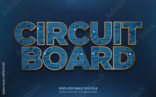 Circuit Board 3D editable text style effect	
