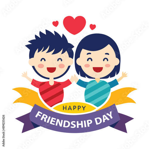 friendship day logo image vector