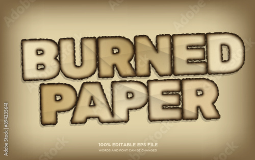 Burned Paper editable 3D text style effect	
