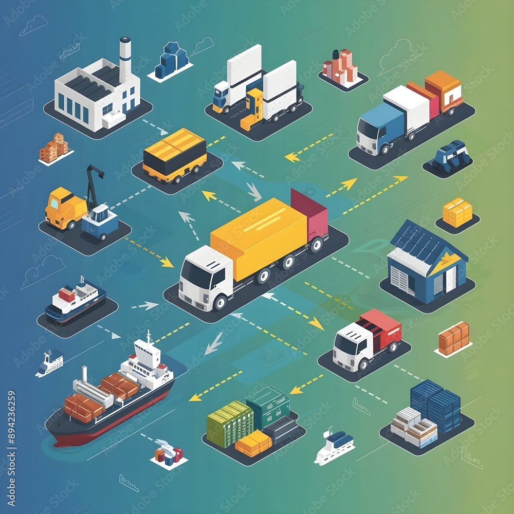 isometric set of supply chain isometric set of supply chain