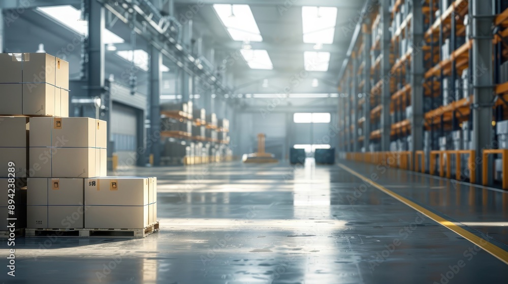 Dimly lit warehouse with sophisticated scanning devices and discreet monitoring stations for illegal inspections. Dimly lit warehouse with sophisticated scanning devices and discreet monitoring stations for illegal inspections.