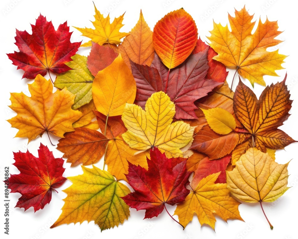 Vibrant assortment of autumn leaves in shades of orange, yellow, red, and brown isolated on a transparent background, perfect for seasonal designs and compositions. Vibrant assortment of autumn leaves in shades of orange, yellow, red, and brown isolated on a transparent background, perfect for seasonal designs and compositions.