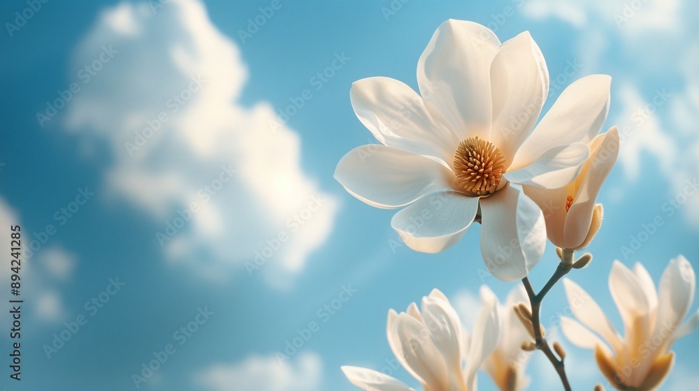 A_close-up_of_a_white_magnolia_flower A_close-up_of_a_white_magnolia_flower