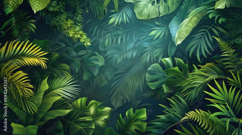 Background with tropic foliage Background with tropic foliage