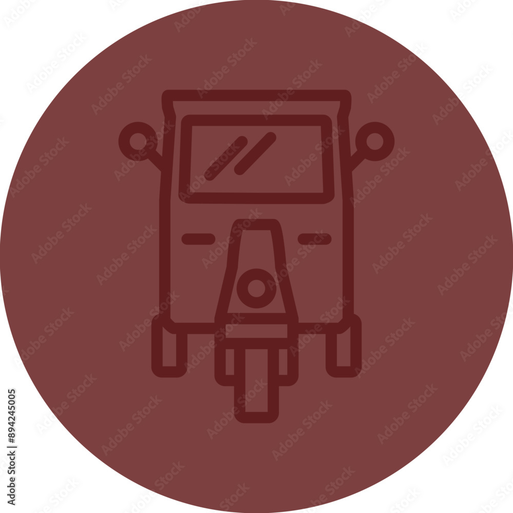 Auto Rickshaw Vector Line Maroon Circle Maroon Auto Rickshaw Vector Line Maroon Circle Maroon