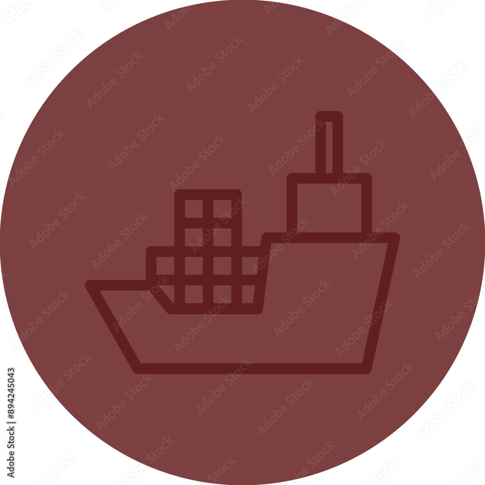 Cargo ship Vector Line Maroon Circle Maroon Cargo ship Vector Line Maroon Circle Maroon