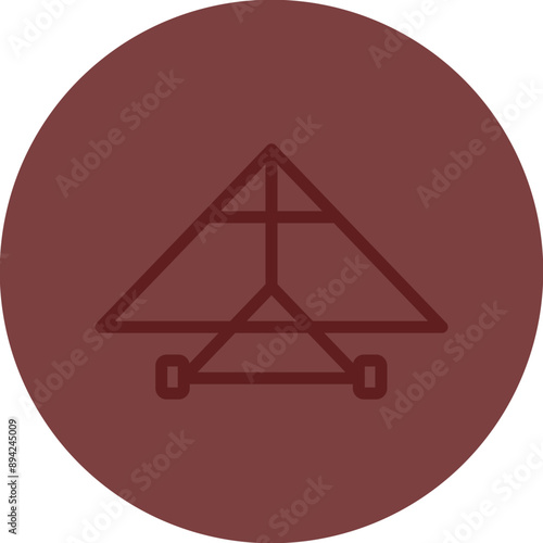Hang glider Vector Line Maroon Circle Maroon