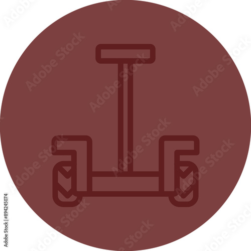Segway Vector Line Maroon Circle Maroon